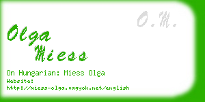 olga miess business card